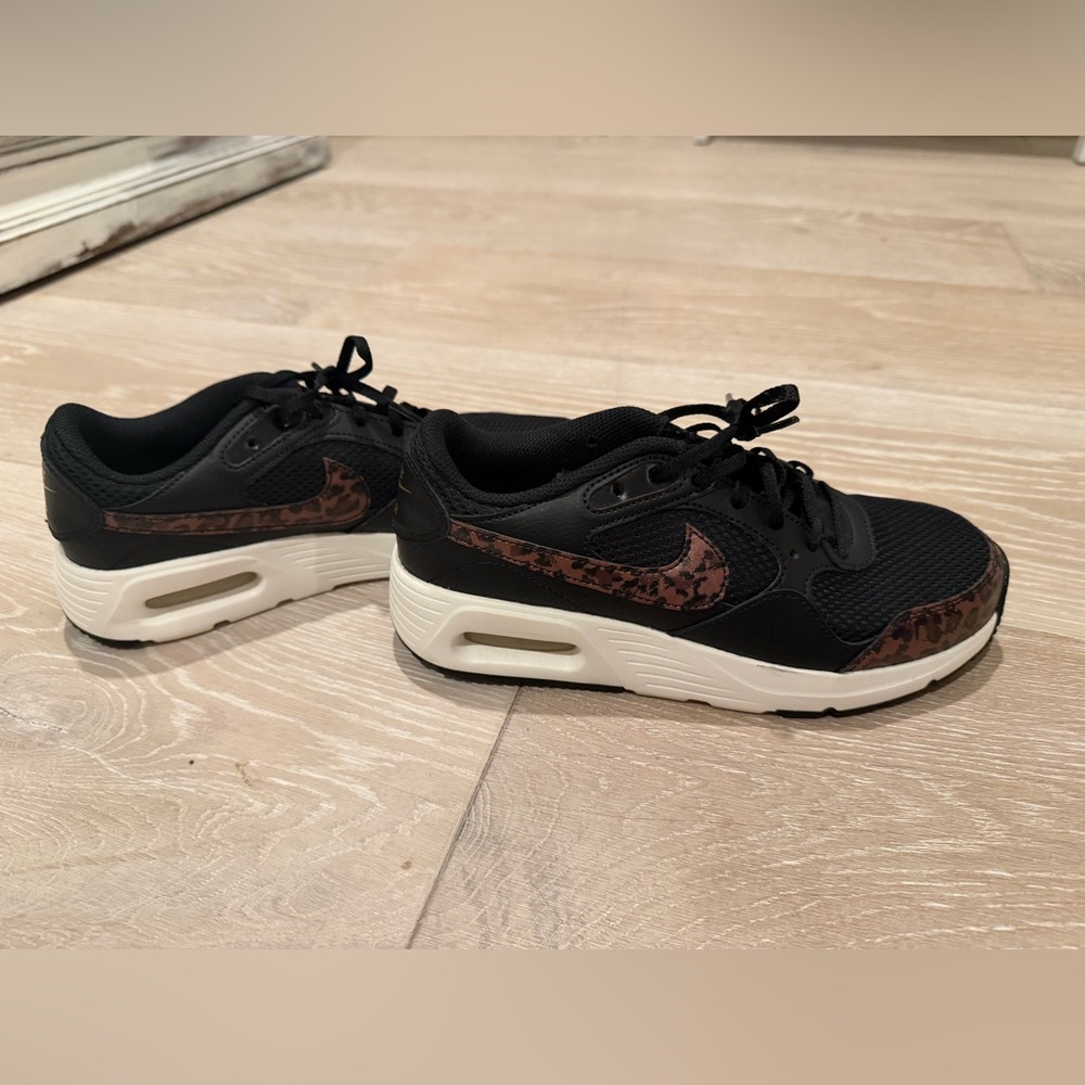 Nike Women’s Black Sneakers with Brown Leopard Swoosh